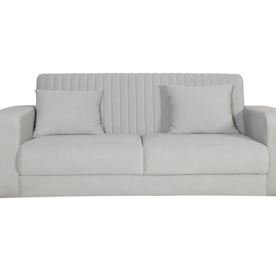 Maverick Two Seater Sofa In Beige Velvet Fabric