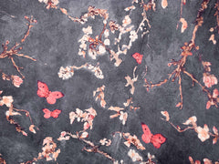 Titus Beauty High Back Wing Chair Premium Suede Floral Fabric