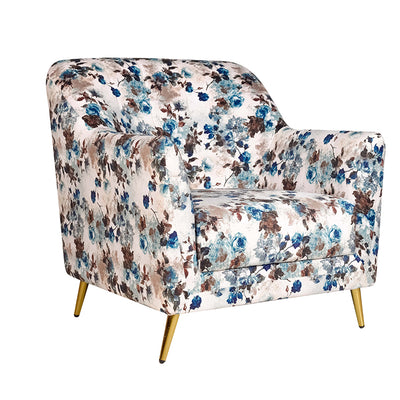 Adoree Lounge Chair in Premium Velvet Fabric