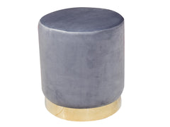 Vera Ottoman In Grey in Velvet Fabric