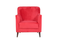 Lucas Single Seater Sofa In Red Velvet Fabric