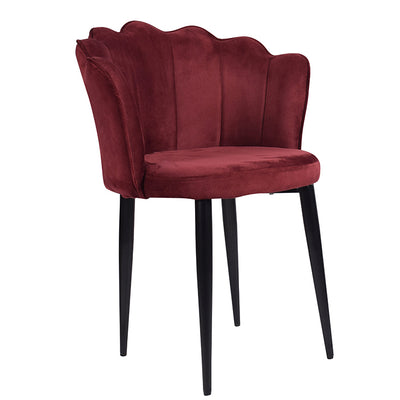 Thrace Accent Chair in Premium Velvet Maroon Fabric