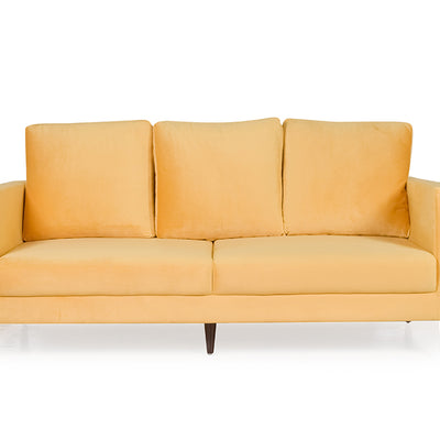 Bagato 3 Seater in Yellow Velvet