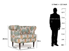 Bardot Lounge Chair In Floral Premium Suede