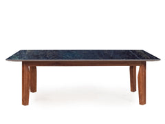 Jasper Modern Marble Coffee Table In Teak Finish