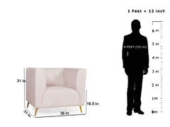 Haaken 1 Seater Sofa in Premium Velvet Fabric