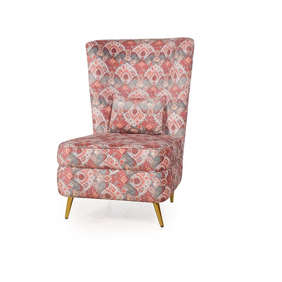 Greta Lounge Chair In Premium Suede Floral Fabric