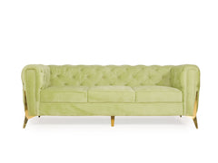 Oliver 3 Seater Sofa In Green Velvet Fabric
