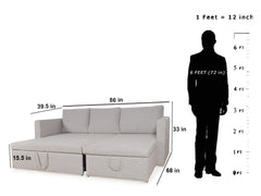 Feltro Sofa Cum Bed In Dark Grey