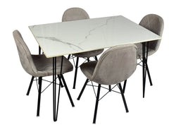 Stella 4 Seater Marble Dining Set With Glory Chair