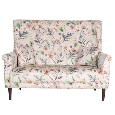 Valdemar High Back Two Seater Sofa In Floral Print