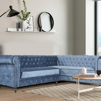 Berlin Sectional Sofa In Premium Suede Fabric