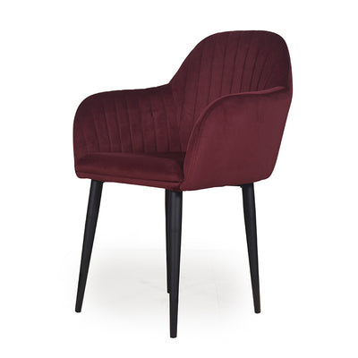 Harley Slipper Chair In Maroon Fabric