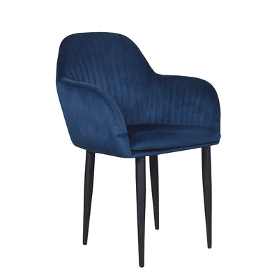 Harley Slipper Chair In Blue Fabric