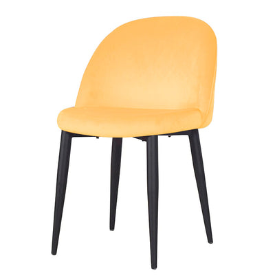 Noel Accent Chair In Premium Velvet Yellow Fabric