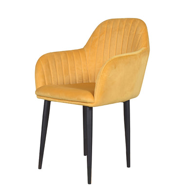 Harley Slipper Chair In Yellow Fabric
