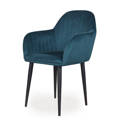 Harley Slipper Chair In Green Fabric