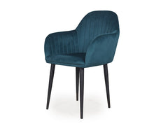 Harley Slipper Chair In Green Fabric