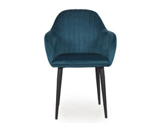 Harley Slipper Chair In Green Fabric