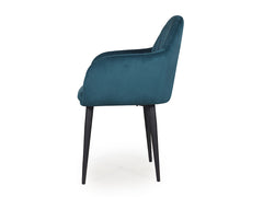 Harley Slipper Chair In Green Fabric