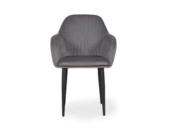 Harley Slipper Chair In Grey Fabric