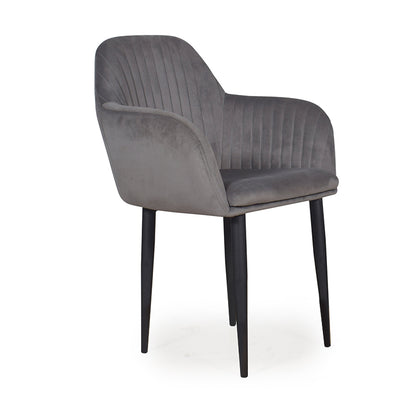 Harley Slipper Chair In Grey Fabric