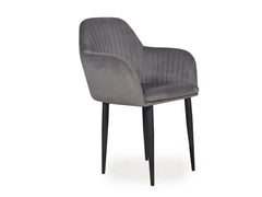 Harley Slipper Chair In Grey Fabric