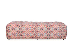 Amnon Upholstered Bench in Premium Suede Floral Fabric