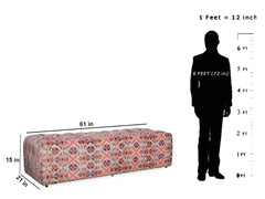 Amnon Upholstered Bench in Premium Suede Floral Fabric