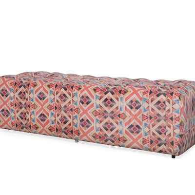 Amnon Upholstered Bench in Premium Suede Floral Fabric