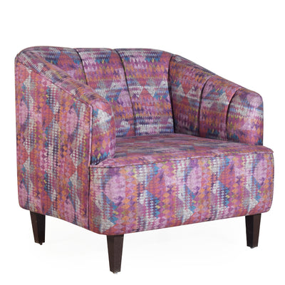 Nelio Lounge Chair In Premium Printed Velvet Fabric