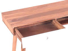 Roswell Study Desk In Teak Finish & White Drawer