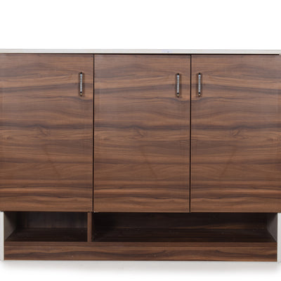 Olivia Shoe Rack Cabinet in Walnut Finish