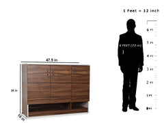 Olivia Shoe Rack Cabinet in Walnut Finish
