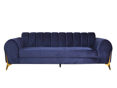 Parker 4 Seater Sofa in Blue Velvet Fabric