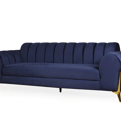 Parker 4 Seater Sofa in Blue Velvet Fabric