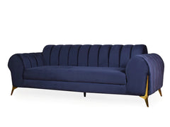 Parker 4 Seater Sofa in Blue Velvet Fabric