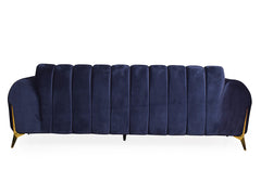 Parker 4 Seater Sofa in Blue Velvet Fabric