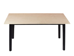 Advik 6 Seater Marble Dining Table In Dark Walnut Finish