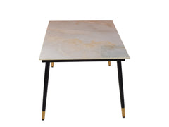 Zahra marble dining table 6 seater Set In Noel Chairs