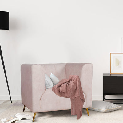 Haaken 1 Seater Sofa in Premium Velvet Fabric