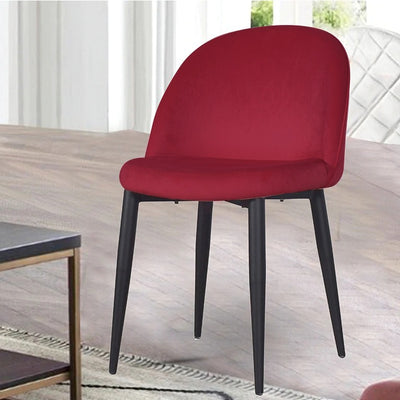 Noel Accent Chair In Premium Velvet Maroon Fabric