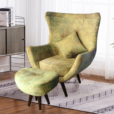 Carol Lounge Chair in Premium Suede With Ottoman