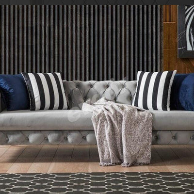 Clorin 3 Seater Sofa In Premium Velvet Fabric