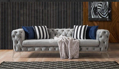 Clorin 3 Seater Sofa In Premium Velvet Fabric