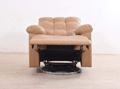 Chandler Rocker Recliner In Sand Brown Leatherette GMC Standard Sofa FN-GMC-003335
