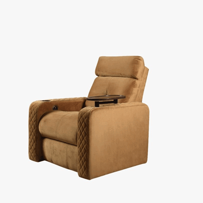 Backett Motorized Recliner with Tray and Cupholder