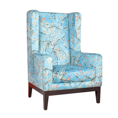 Ursula Lounge Chair in Floral Fabric