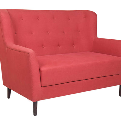 Frida Loveseat 2 Seater Sofa In Red Cotton Fabric