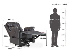Adana Recliner 360° revolving In Leatherette Upholstery